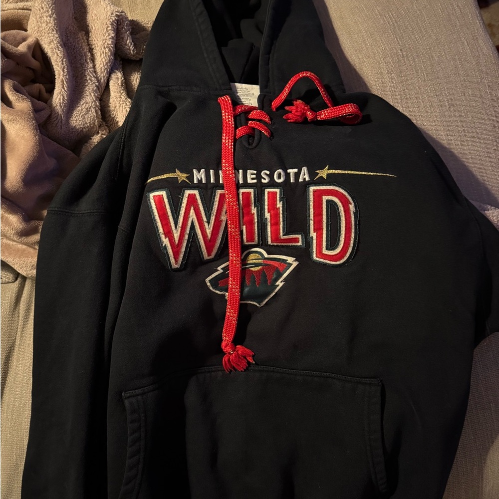 Minnesota Wild Black Hoodie with Red Accents